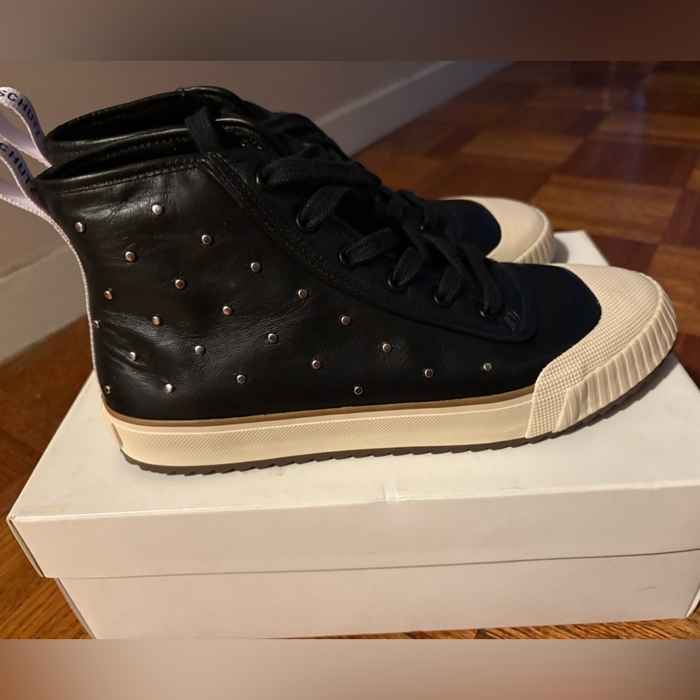 NWT SCHUTZ Belindah studded high top sneakers size 8 - Picture 6 of 10